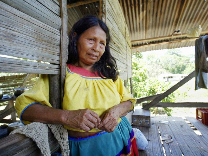 Carolina Quenama, one of the victims that Chevron is suing. Photo Credit: Lou Dematteis, from Crude Reflections