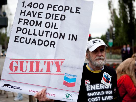 1,400 people have died from oil pollution in Ecuador