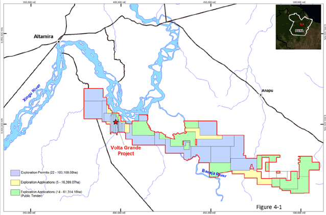 Belo Sun's massive mining concession stretches from the Big Bend across the Bacaja river, skirting indigenous territories