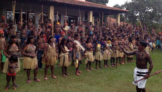Indigenous delegation from the Tapajós and Xingu, soon after their arrival in Brasília. Photo credit: Brent Millikan