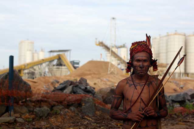 Occupation of the Belo Monte Dam construction site. Photo Credit: mundurukudenuncia