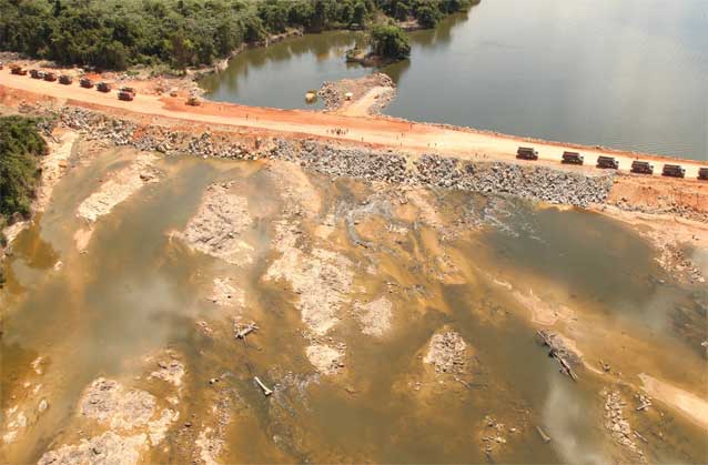 The Xingu River after being dammed
