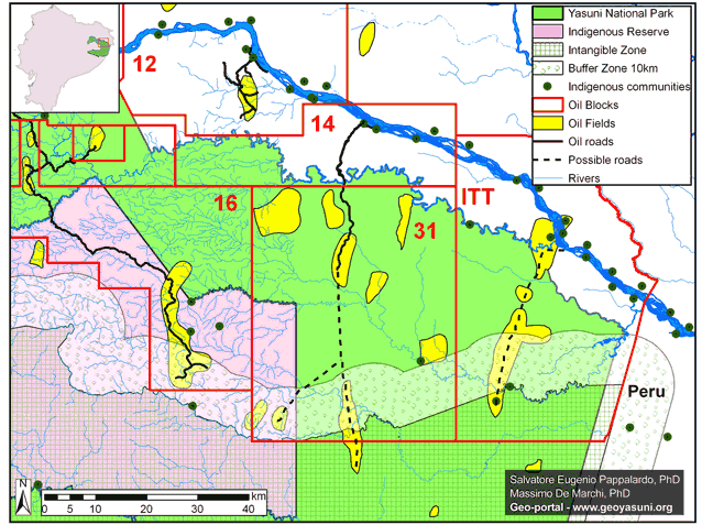 Map of Block 31 within Yasuní National Park.