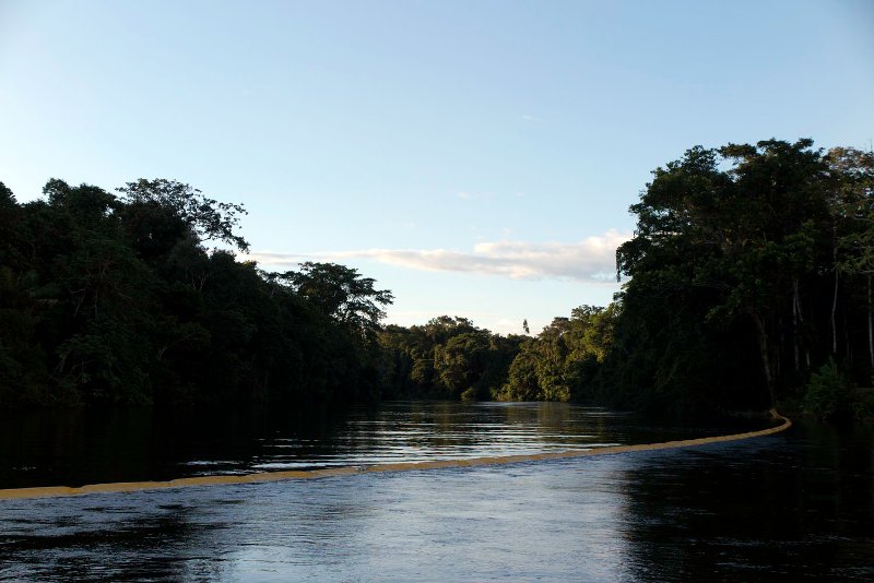 Petroamazonas spill in the Aguarico River