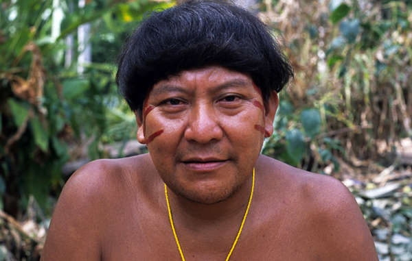 O xamã e porta-voz Yanomami Davi Kopenawa, que lidera a luta pela proteção de suas terras, recebeu uma série de ameaças de morte por parte de homens armados. Crédito da foto: Fiona Watson / Survival