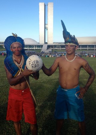 Indigenous youth and a Soccket ball